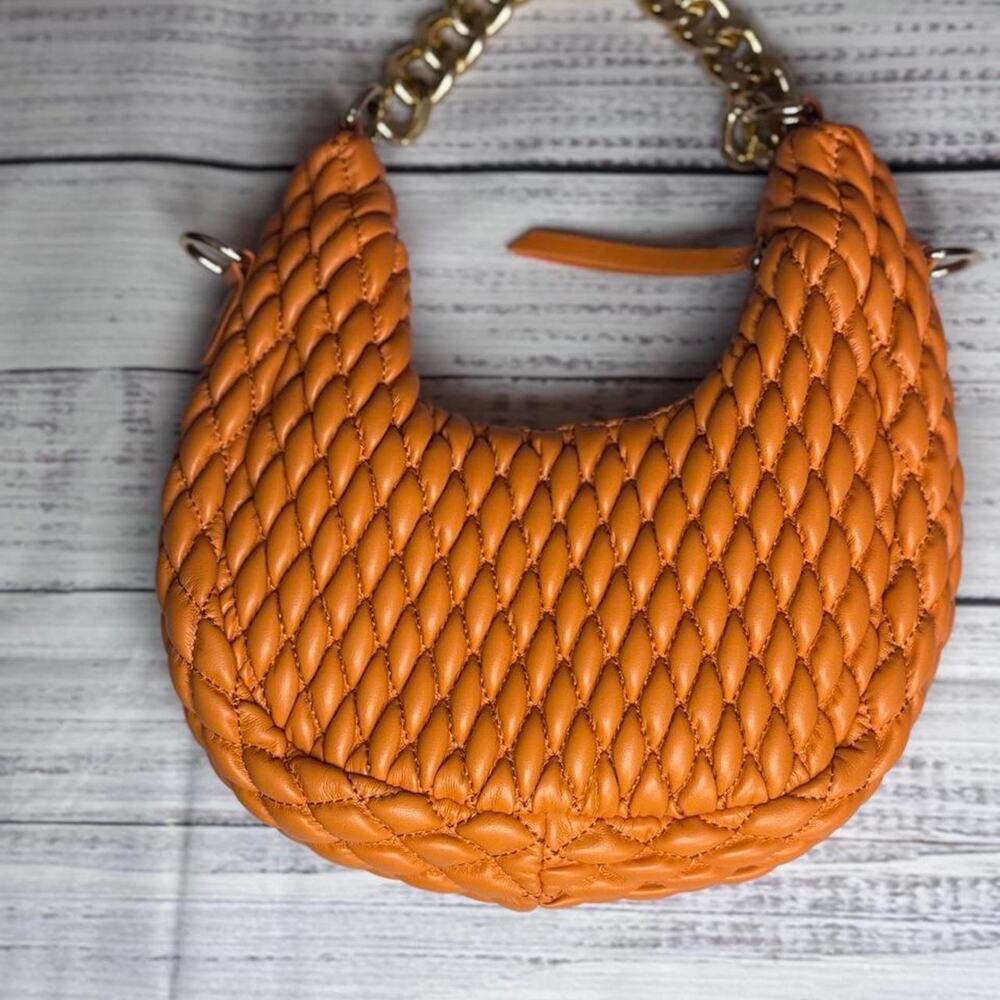 Urban expressions orange quilted leather